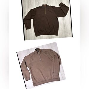 TOMMY BAHAMA Men’s Flip Side 1/4 Zip Reversible Sweater Brown Size Large